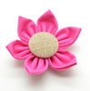Pink Flower with Burlap Button Center