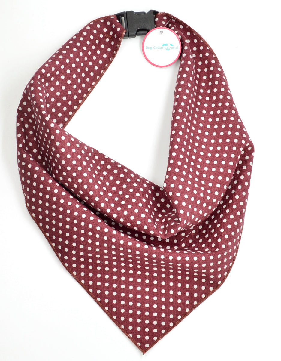 Maroon Polka Dot Scarf Dog Collar World