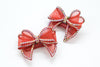 Red Rhinestone Clip-On Hair or Collar Bow
