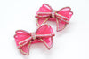 Pink Rhinestone Clip-On Hair or Collar Bow