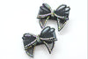 Black Rhinestone Clip-On Hair or Collar Bow