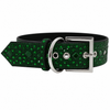 Green Rhinestone Dog Collar
