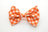 Orange Gingham Bow Tie