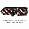 Red & White Stripe Rhinestone Dog Collar