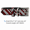 Red & White Stripe Rhinestone Dog Collar