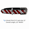 Red & White Stripe Rhinestone Dog Collar
