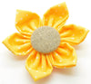 Yellow Dot Flower with Burlap Button Center