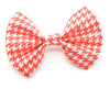 Red and White Houndstooth Bow Tie