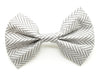 Gray Herringbone Bow Tie